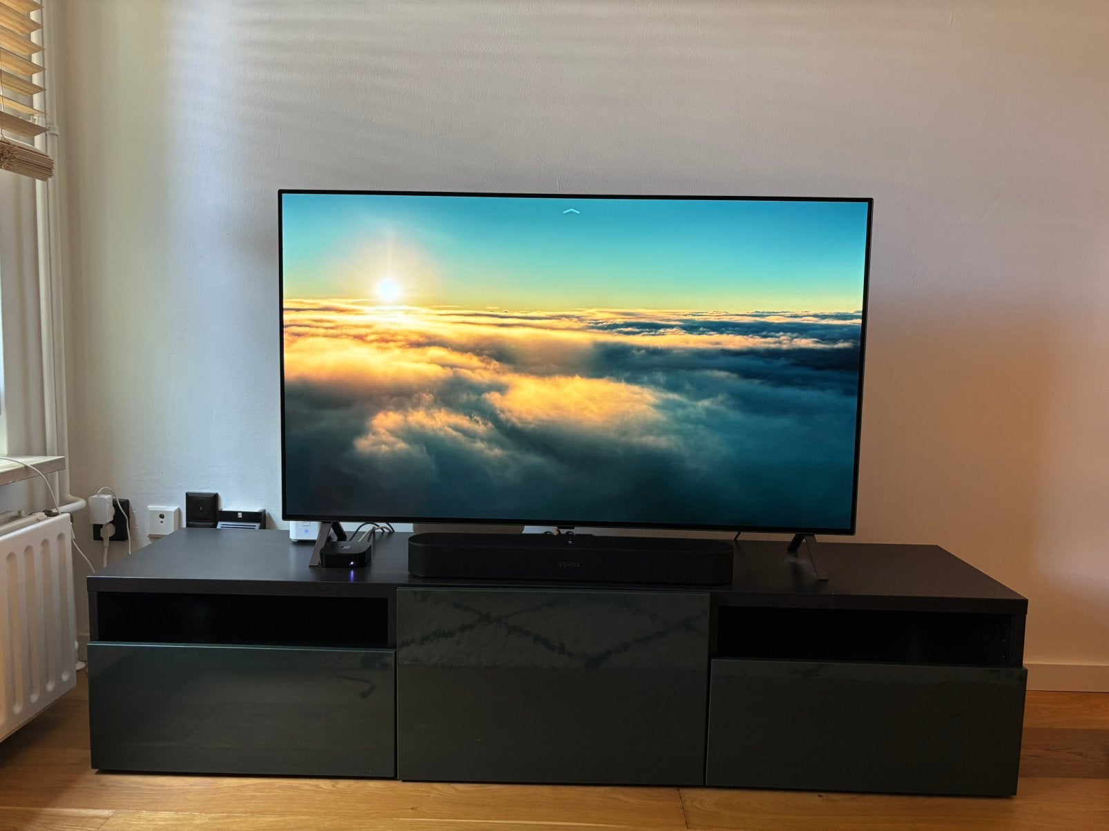 groen tv-meubel (Ikea Besta), Ophalen, 150 tot 200 cm, Zo goed als nieuw, Minder dan 100 cm