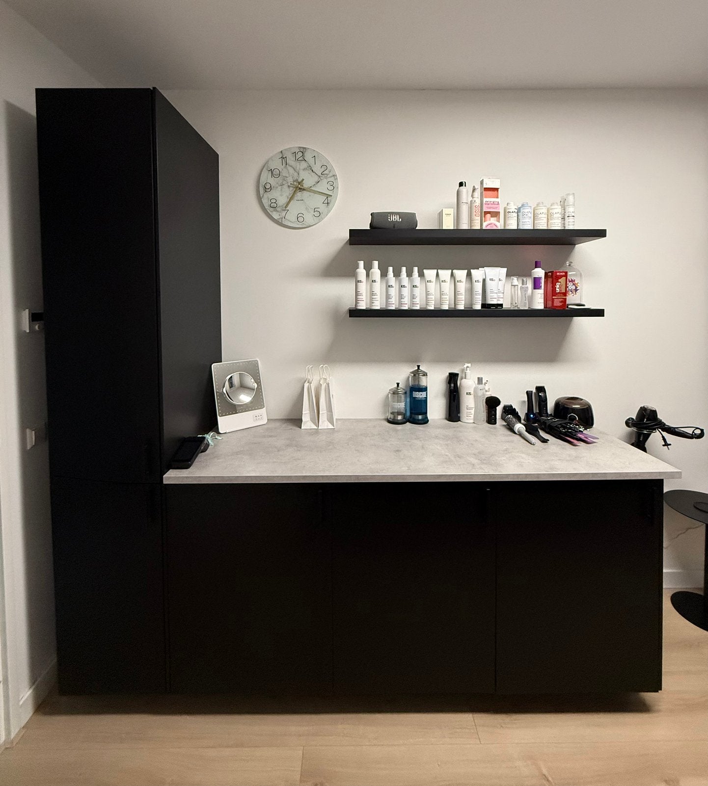 IKEA METOD keukenblok/opbergkast 220 cm zwart met werkblad, Ophalen, Gebruikt, Zwart, Enkelwandige keuken