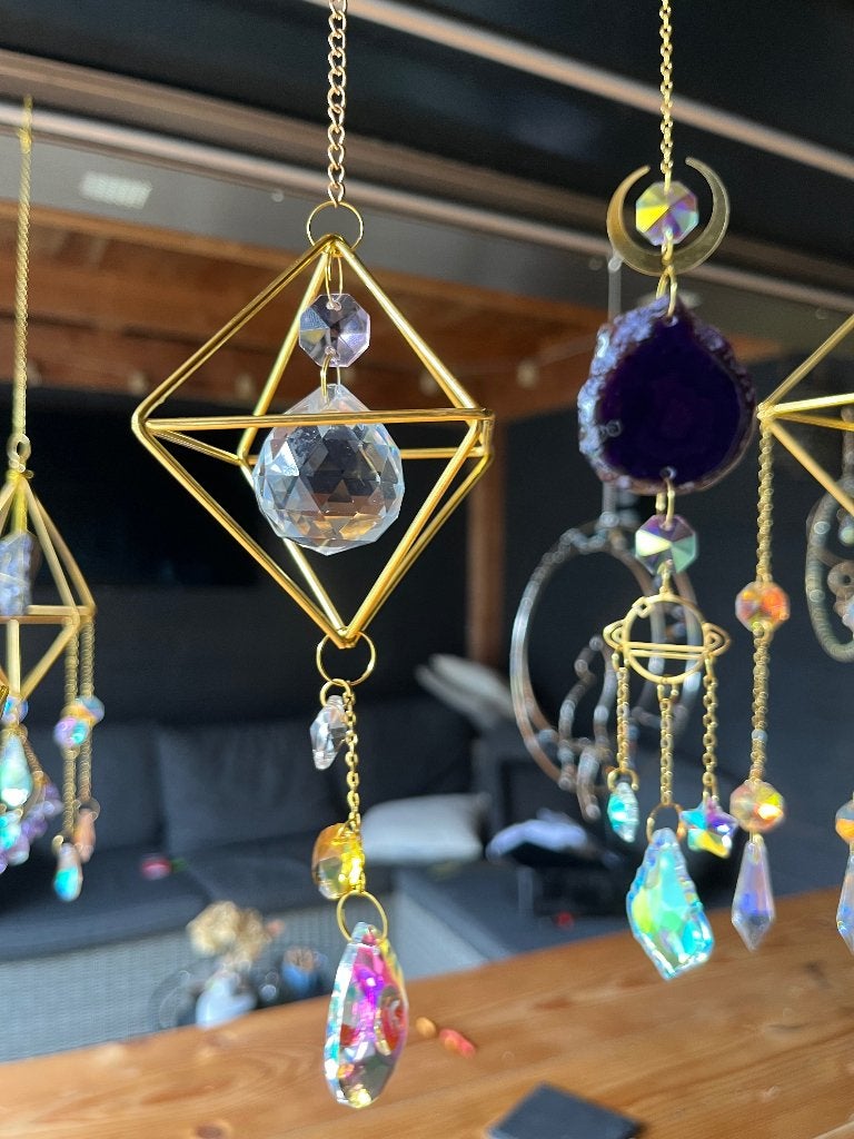 Prachtige Suncatcher met Kristallen en Agaat, Ophalen of Verzenden