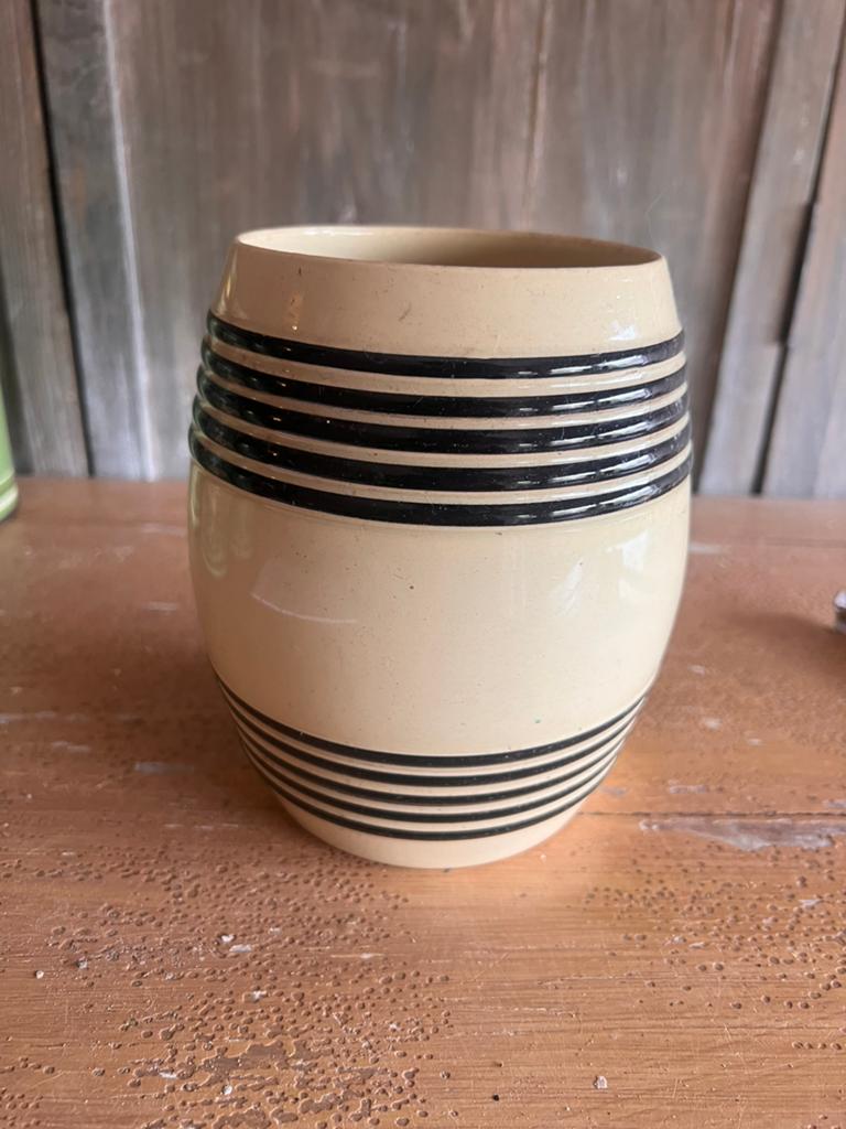 Brocante bandenkan maastricht petrus regout aardewerk pot, Ophalen of Verzenden