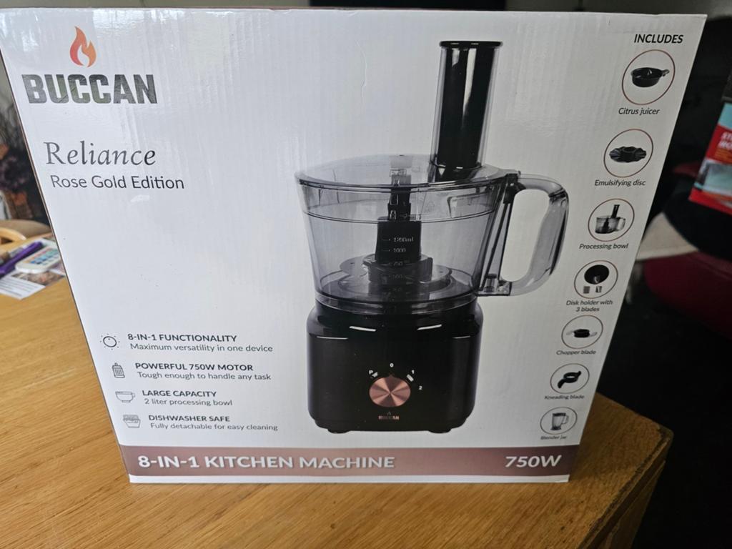 Buccan Reliance Rose Gold Edition 8-in-1 Keukenmachine, 1 tot 2 liter, 2 snelheden, Nieuw, Ophalen of Verzenden