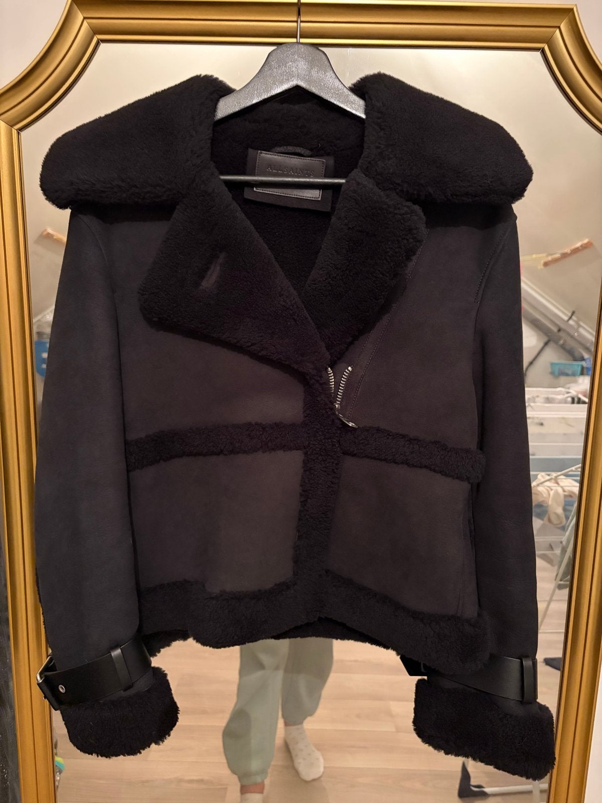 Nieuwe zwarte AllSaints lammy coat maat XS, Ophalen of Verzenden, Nieuw, Maat 34 (XS) of kleiner, Zwart