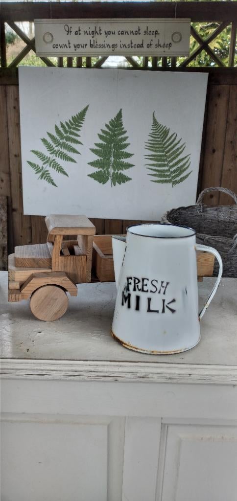 Oude emaille melkkan, Antiek en Kunst, Curiosa en Brocante, Verzenden