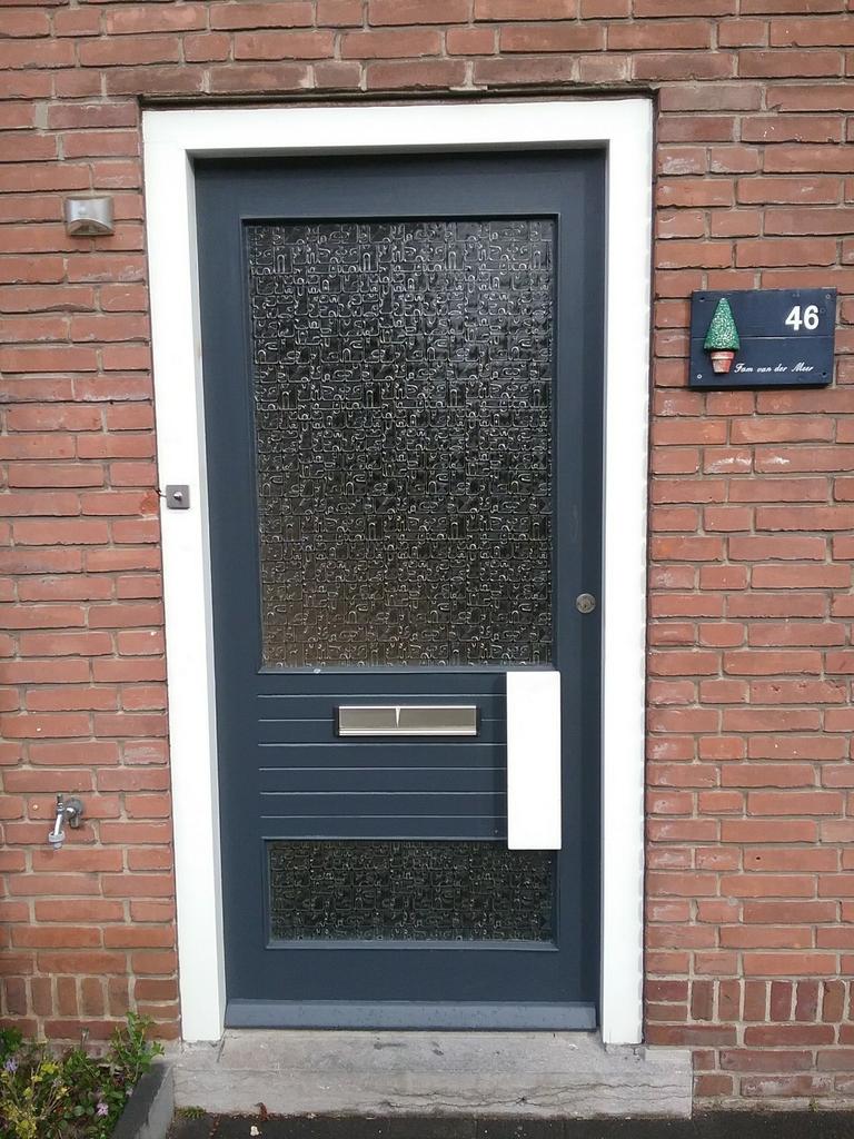 Hardhouten voordeur, Doe-het-zelf en Verbouw, Deuren en Horren, Ophalen of Verzenden, Gebruikt, Buitendeur, 200 tot 215 cm
