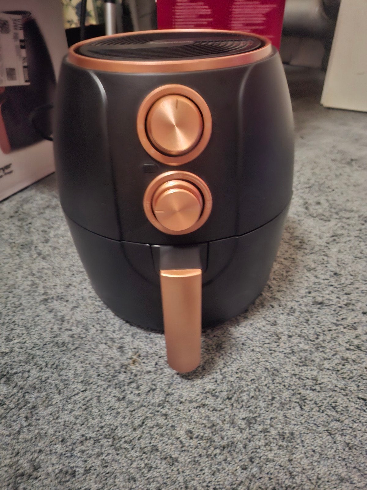 TurboTronic TurboAir Fryer - Zwart/Koper, Witgoed en Apparatuur, Airfryers, Ophalen, Zo goed als nieuw, Airfryer, 1500 gram of meer