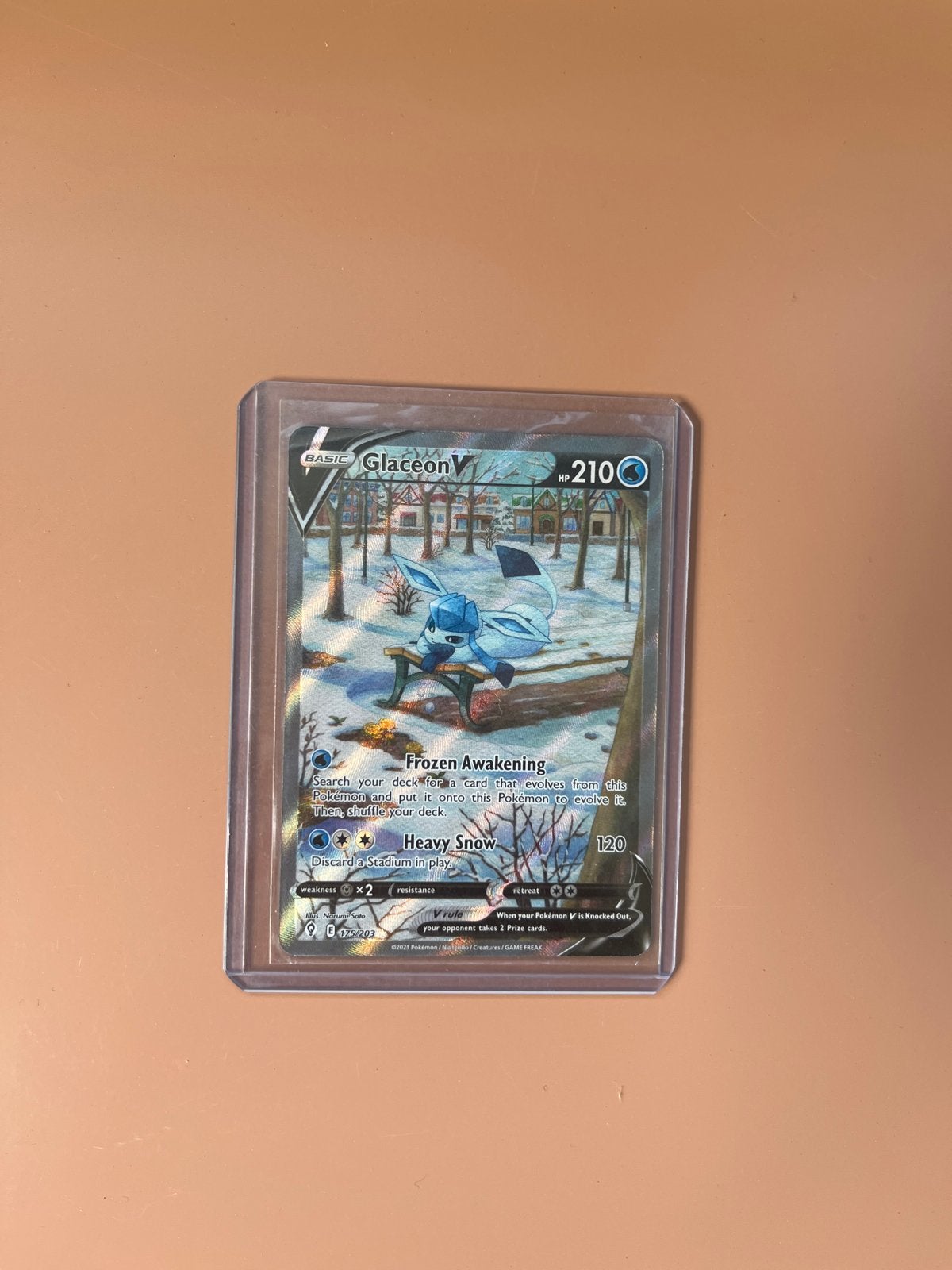 Pokémon Glaceon V - Zeldzame Kaart, Ophalen of Verzenden, Zo goed als nieuw, Losse kaart