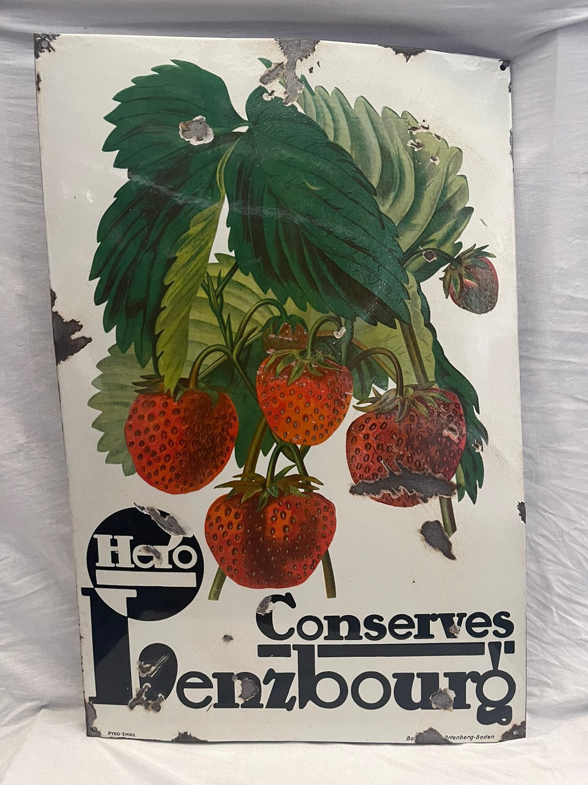 Emaille Bord Hero Conserves, Ophalen, Gebruikt, Reclamebord