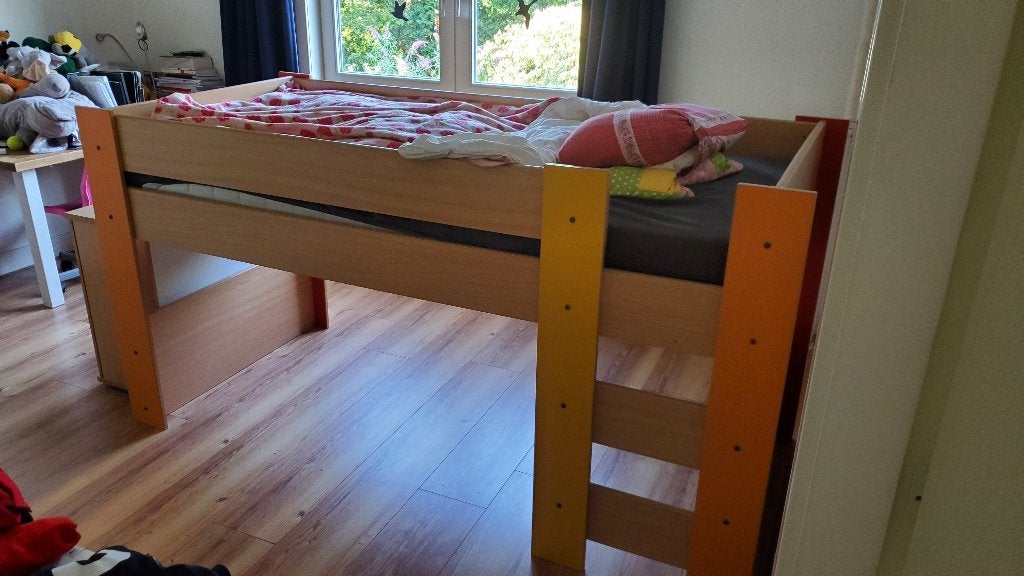 Halfhoogslaper met kastje, Kinderen en Baby's, Ophalen, Gebruikt, Halfhoogslaper