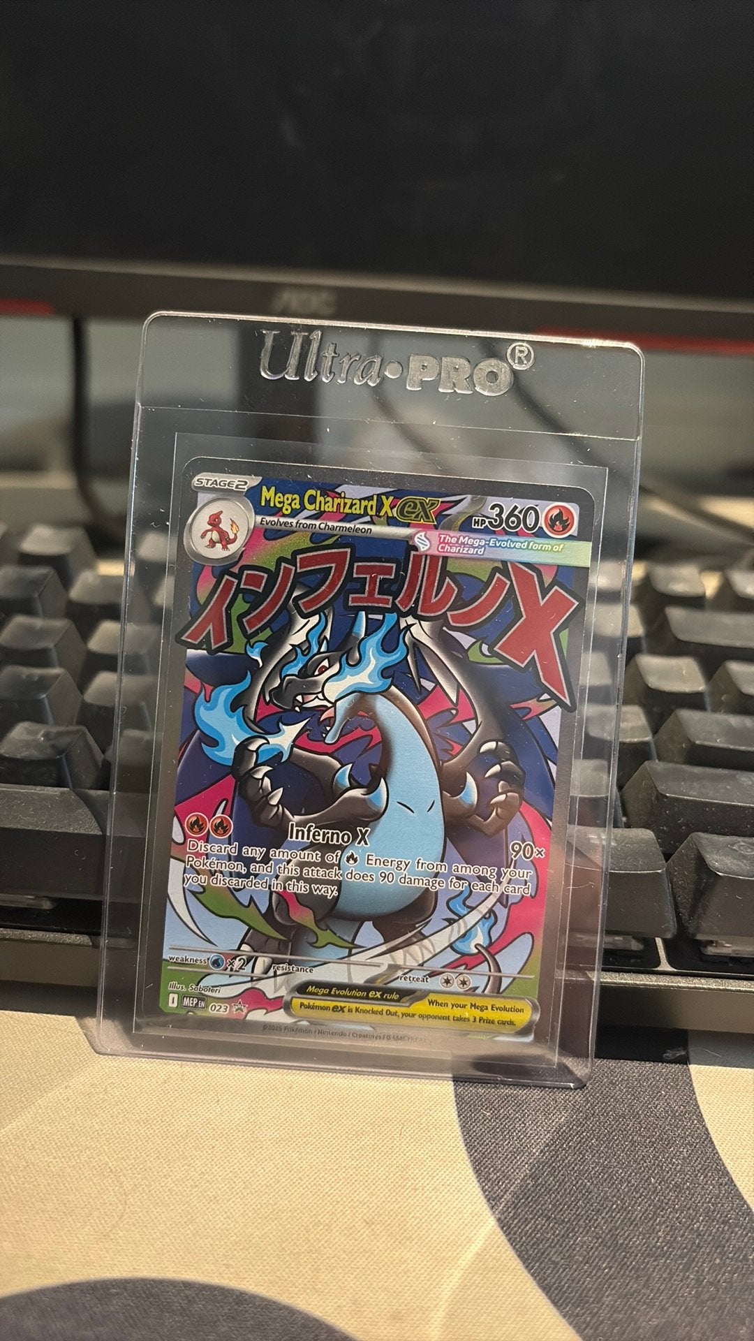 Mega Charizard X 023 promo, Ophalen of Verzenden, Nieuw, Losse kaart, Foil