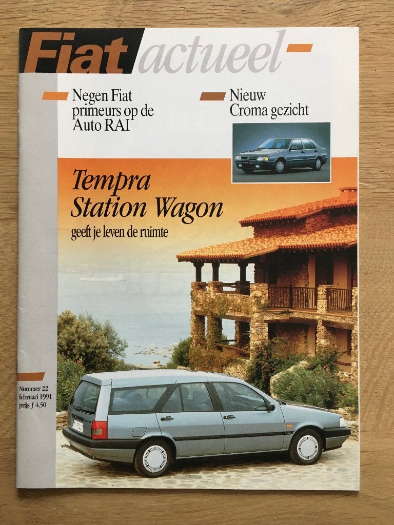 Autofolder/Brochure Fiat Actueel 1991 Febr., Boeken, Ophalen of Verzenden, Nieuw, Overige merken