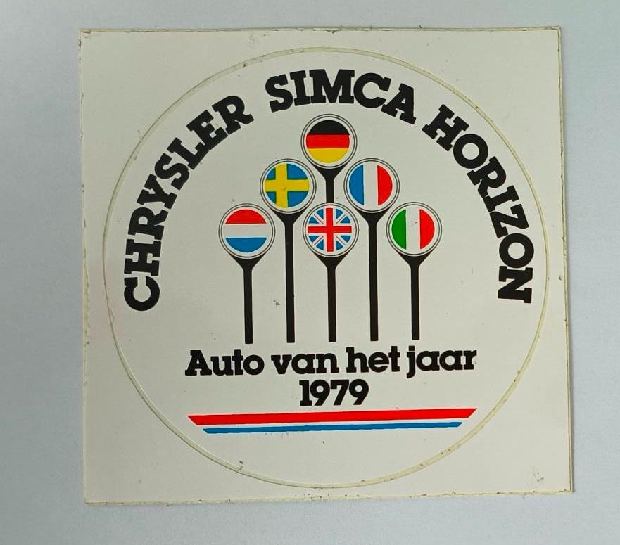 Sticker Chrysler Simca Horizon auto van het jaar 1979, Ophalen of Verzenden, Zo goed als nieuw, Auto of Motor