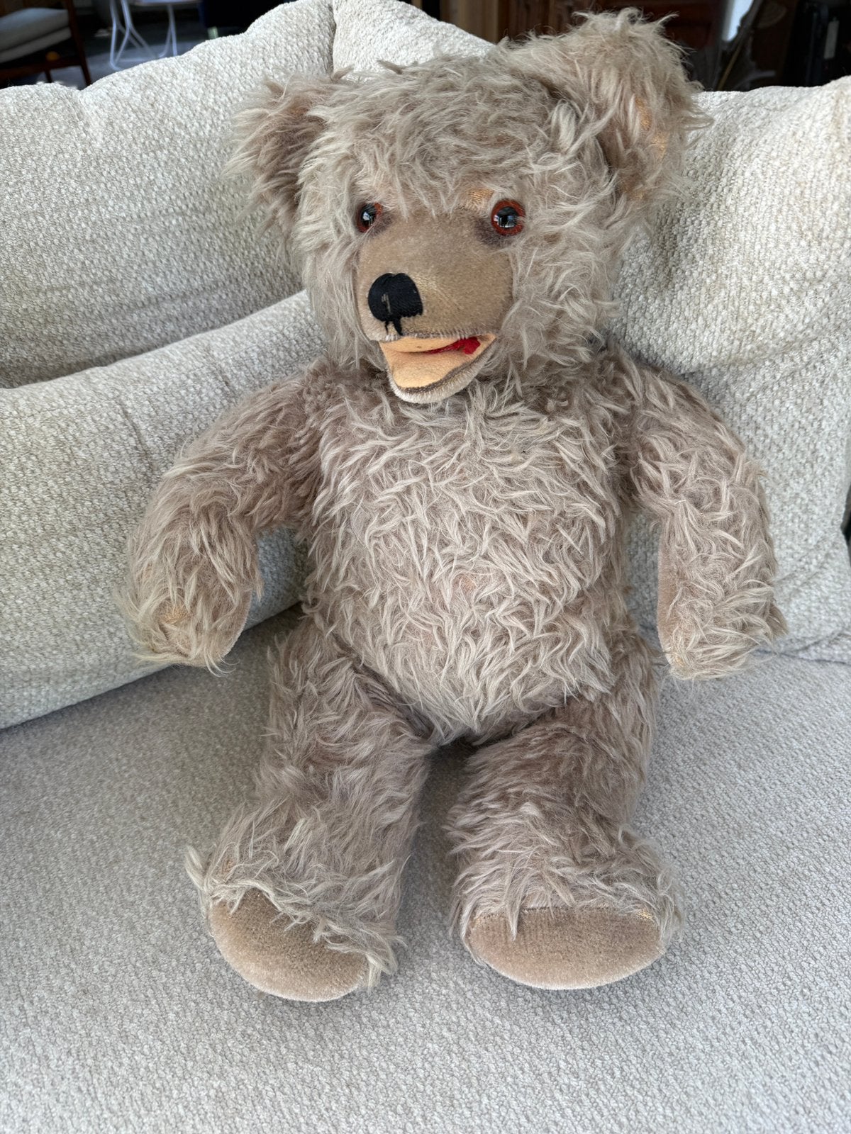 Super leuke oude beer, Verzamelen, Beren en Cherished Teddies, Ophalen of Verzenden, Gebruikt, Stoffen beer, Overige merken