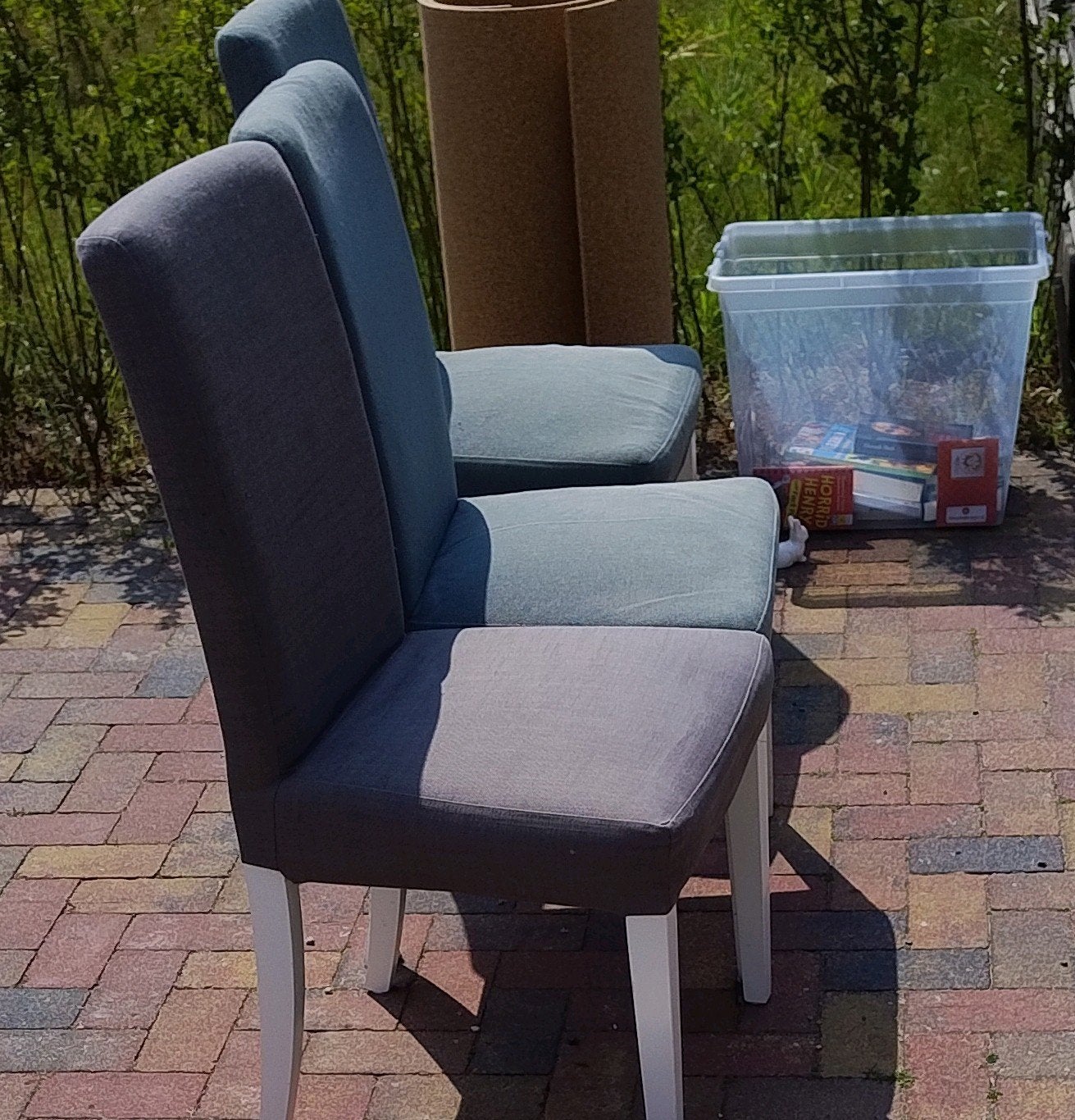 eetkamerstoelen, Ophalen, Gebruikt, Blauw, Drie