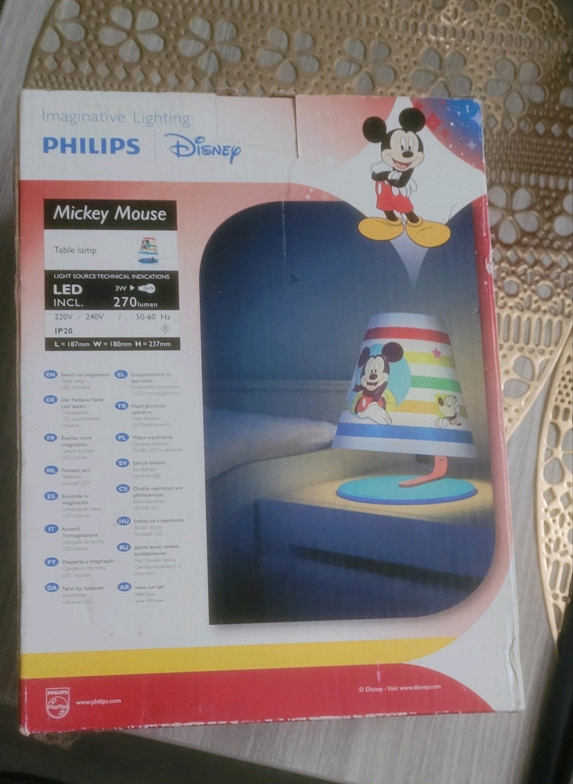 Philips Disney Mickey Mouse LED Tafellamp - Nieuw, Kunststof, Meerkleurig, Kinderlamp, Nieuw