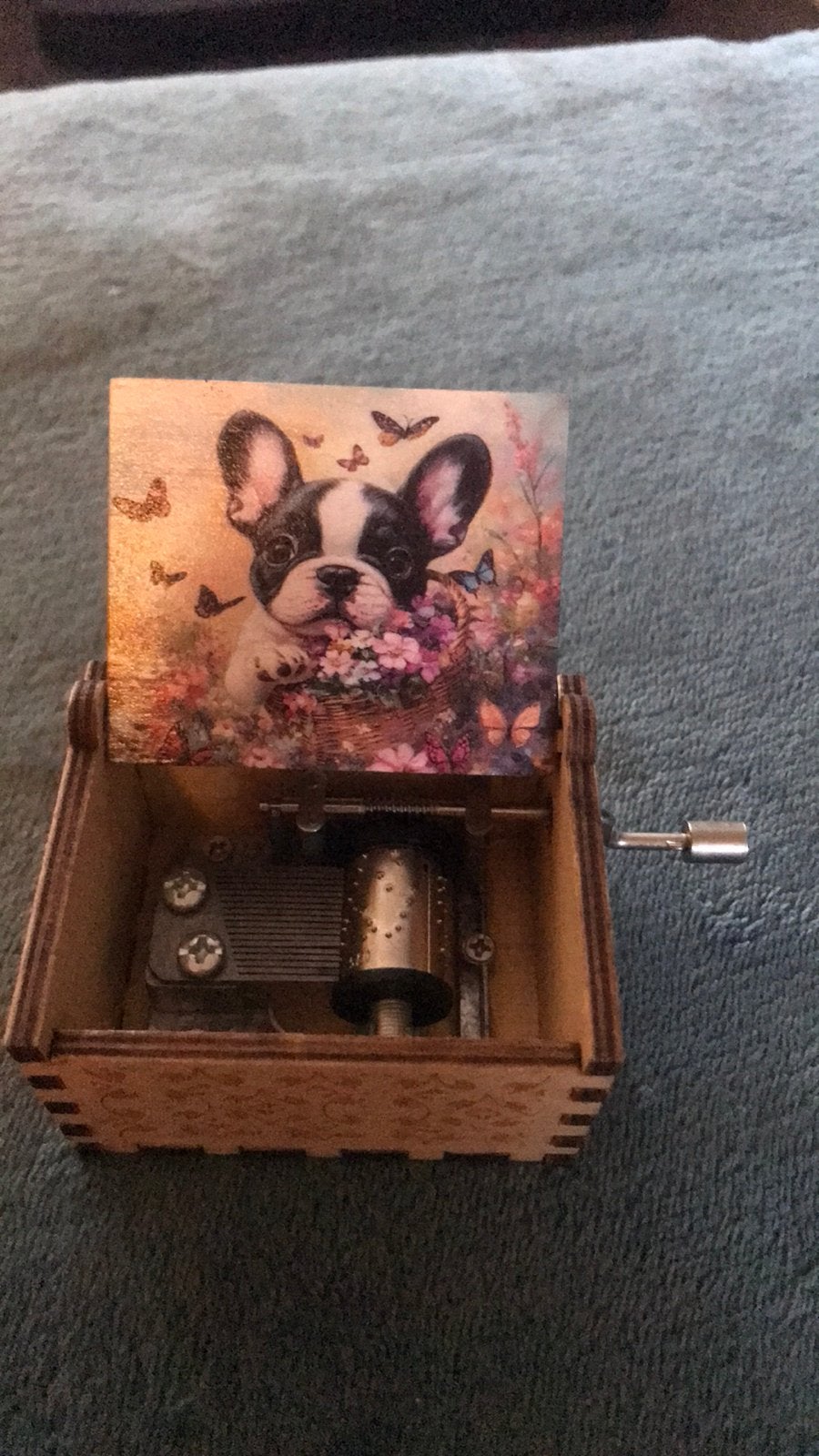 Muziek/speeldoosje Franse bulldog, Ophalen of Verzenden, Zo goed als nieuw