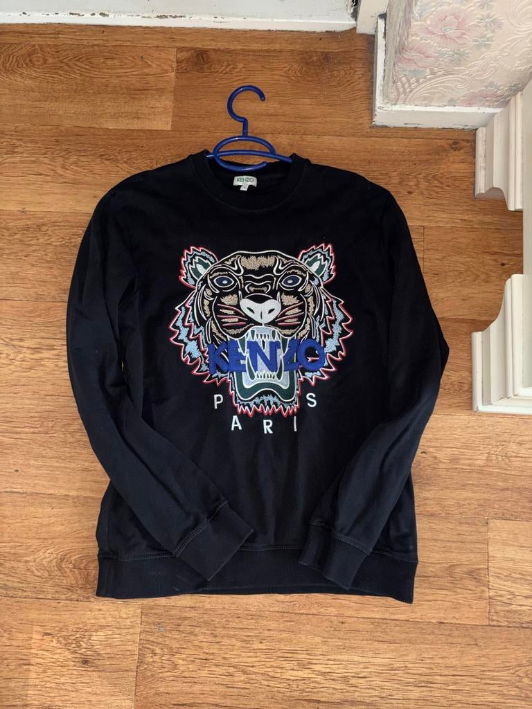 Kenzo sweater zwart maat S met tijgerprint, Kleding | Dames, Ophalen of Verzenden, Zo goed als nieuw, Maat 36 (S), Zwart