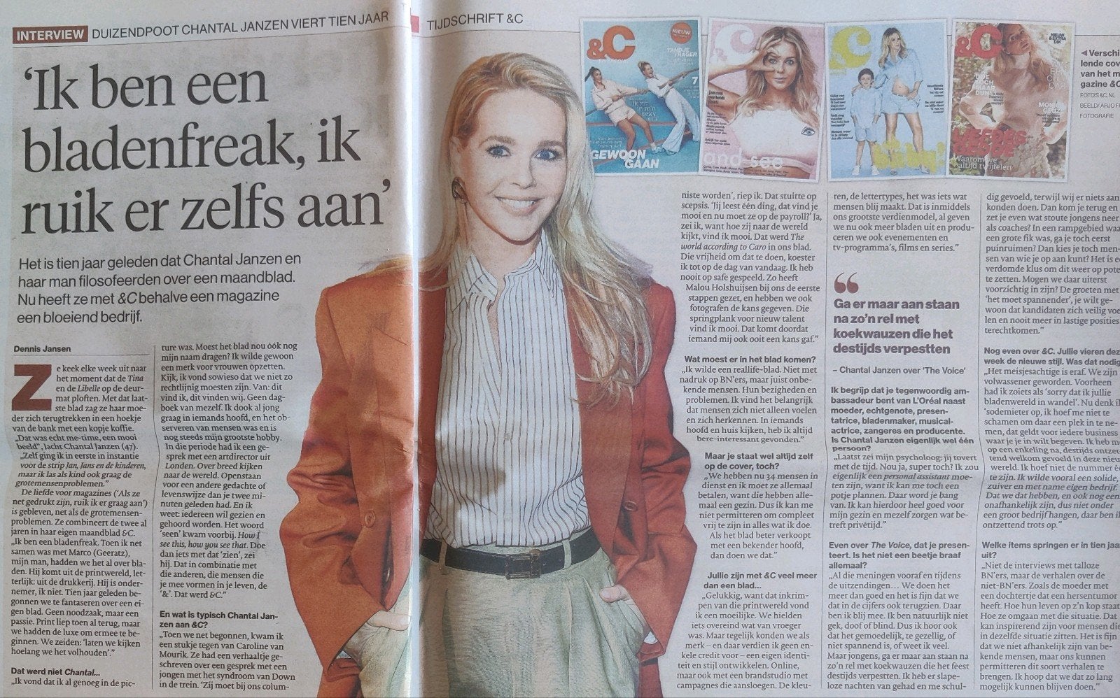 Chantal Janzen Krantenartikel knipsel, Verzamelen, Ophalen of Verzenden, 1980 tot heden, Nederland, Knipsel(s)