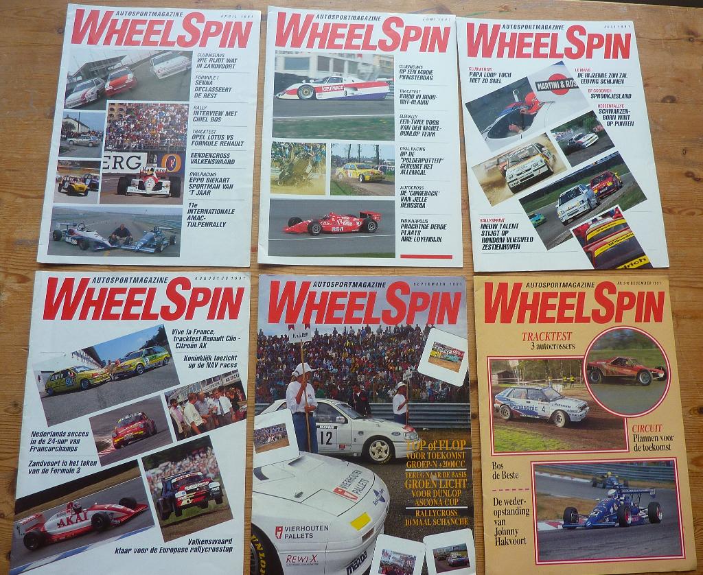 Wheelspin Magazine 6 nummers 1991, Gelezen, Algemeen, Ophalen of Verzenden, Diverse Auteurs
