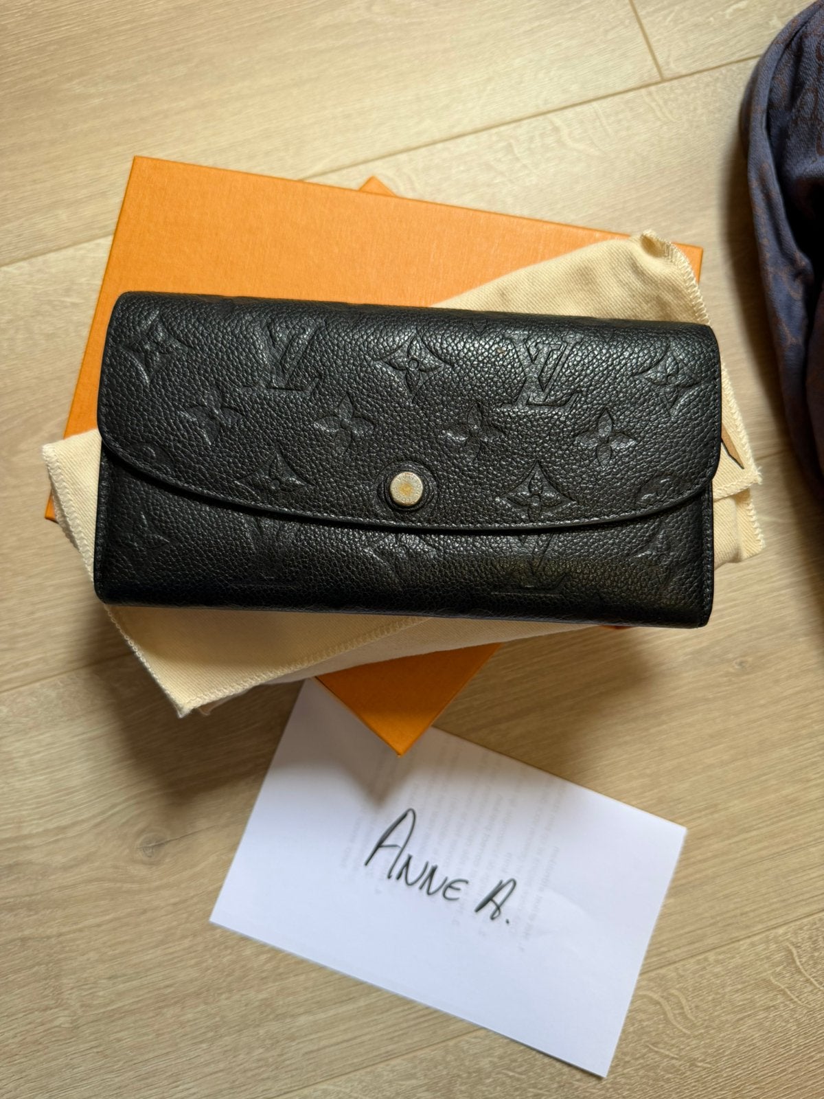 Originele louis vuitton emilie portemonnee zwart empreinte, Ophalen of Verzenden, Zo goed als nieuw, Zwart, Leer
