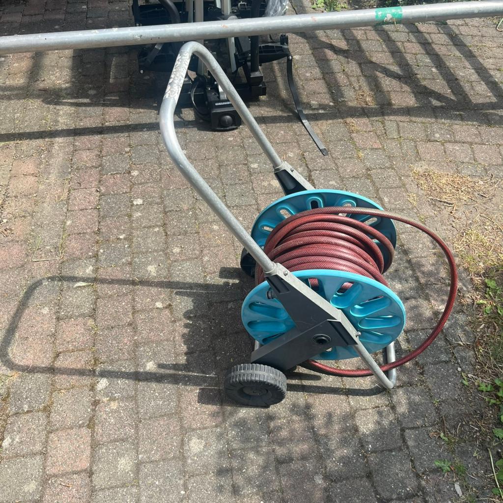 Tuinslanghaspel incl slang, Tuin en Terras, Tuinslangen, Ophalen of Verzenden, Tuinslang