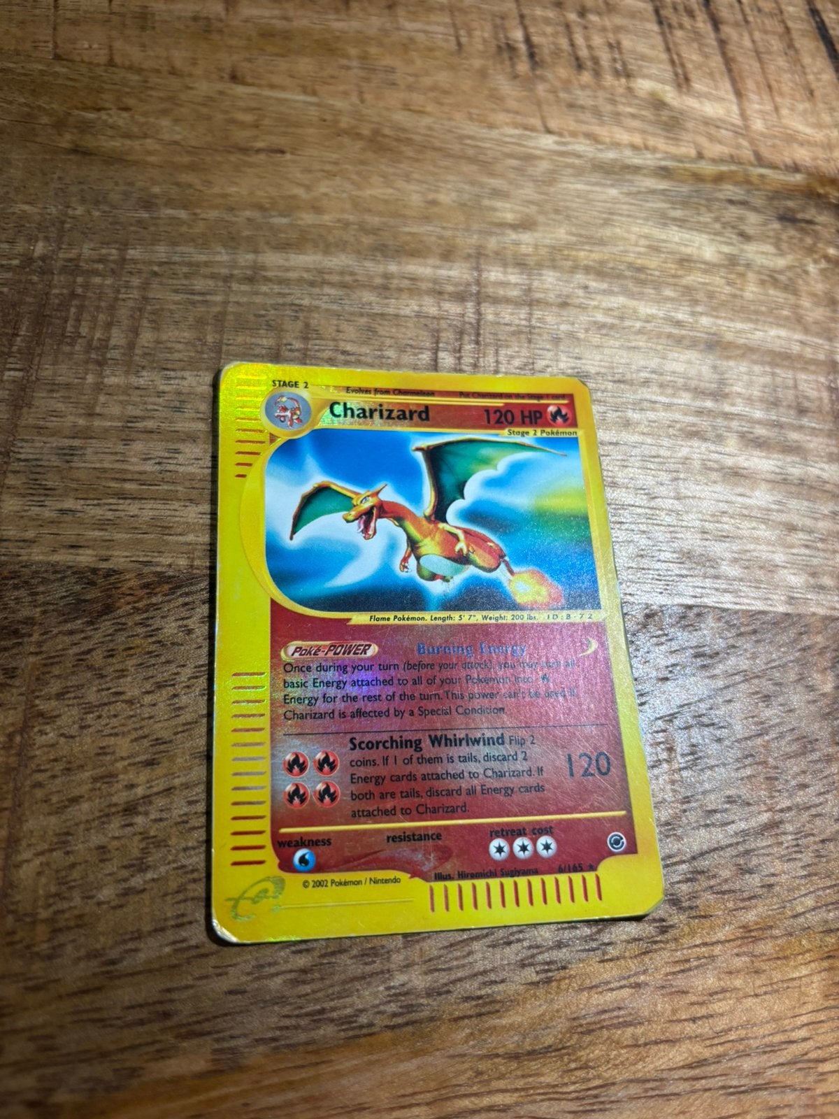 Single, Charizard 2002 pokemon expedition 6/165, Hobby en Vrije tijd, Verzamelkaartspellen | Pokémon, Ophalen of Verzenden, Gebruikt