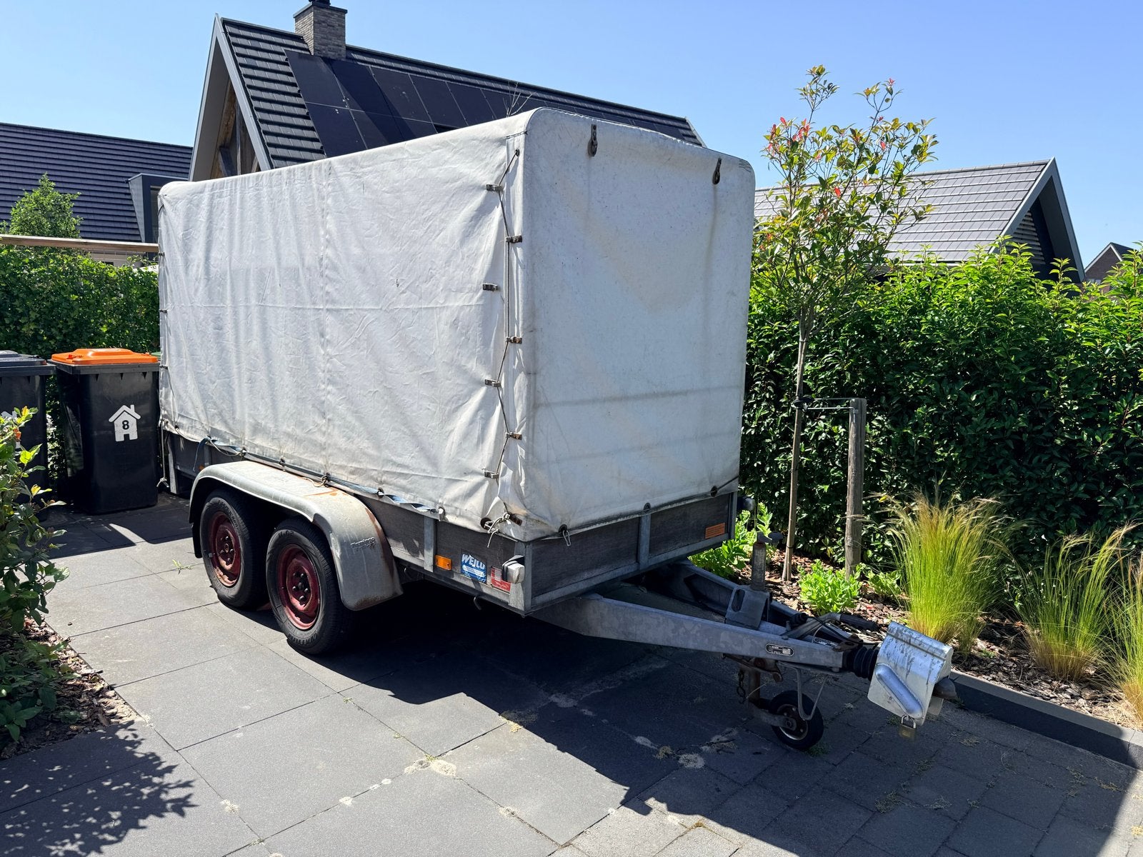 Flamingo Tandemas Aanhangwagen met Huif, Ophalen, Gebruikt