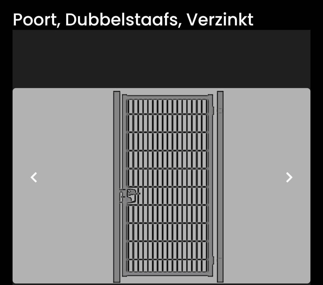 Poort dubbelstaafs verzinkt 183x100 cm, Ophalen, 100 tot 150 cm, Zo goed als nieuw, Draaipoort