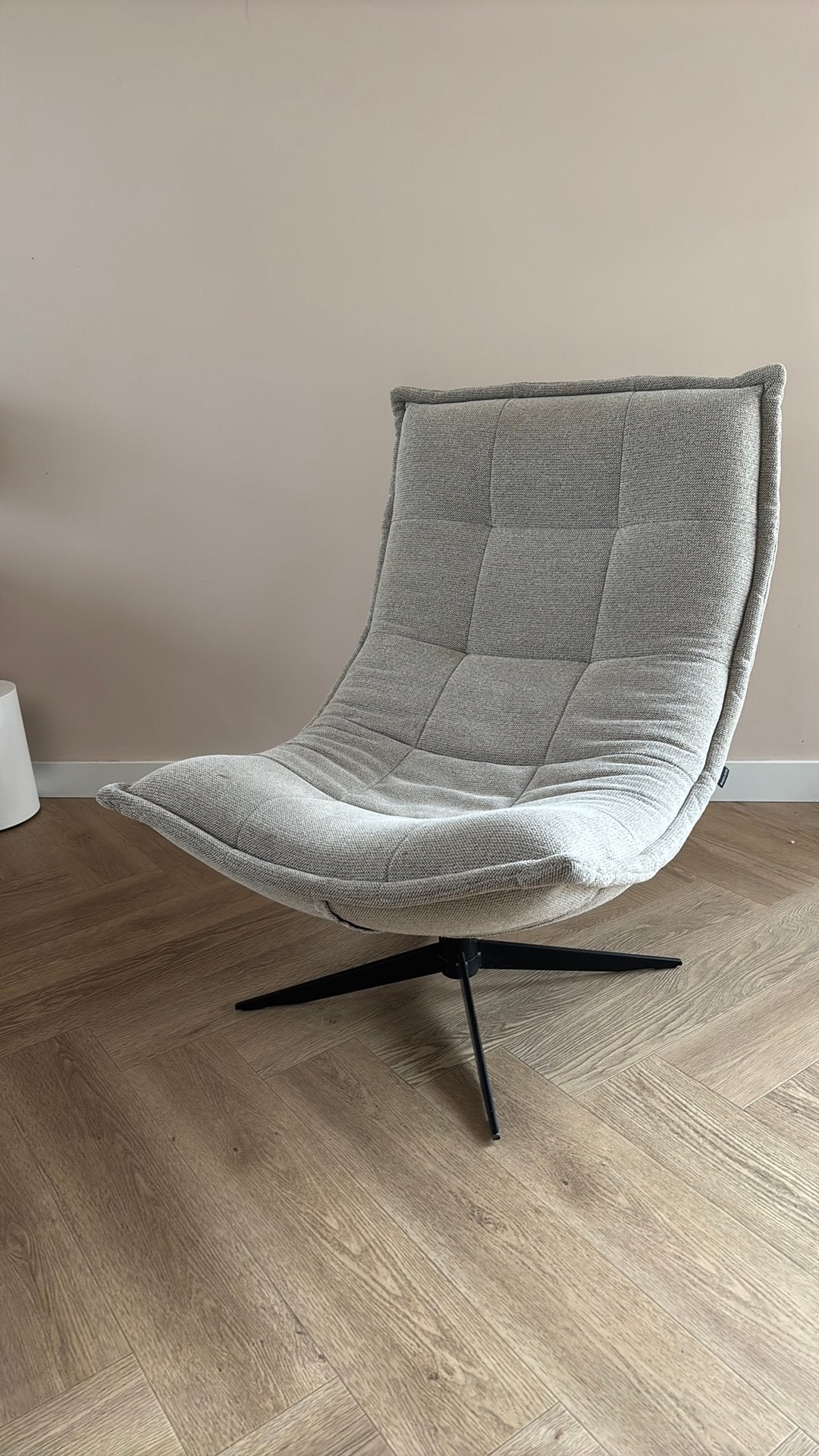 Bodilson Reeva design Draaifauteui - Grijs Melange, Huis en Inrichting, Ophalen, 75 tot 100 cm, Stof, 50 tot 75 cm