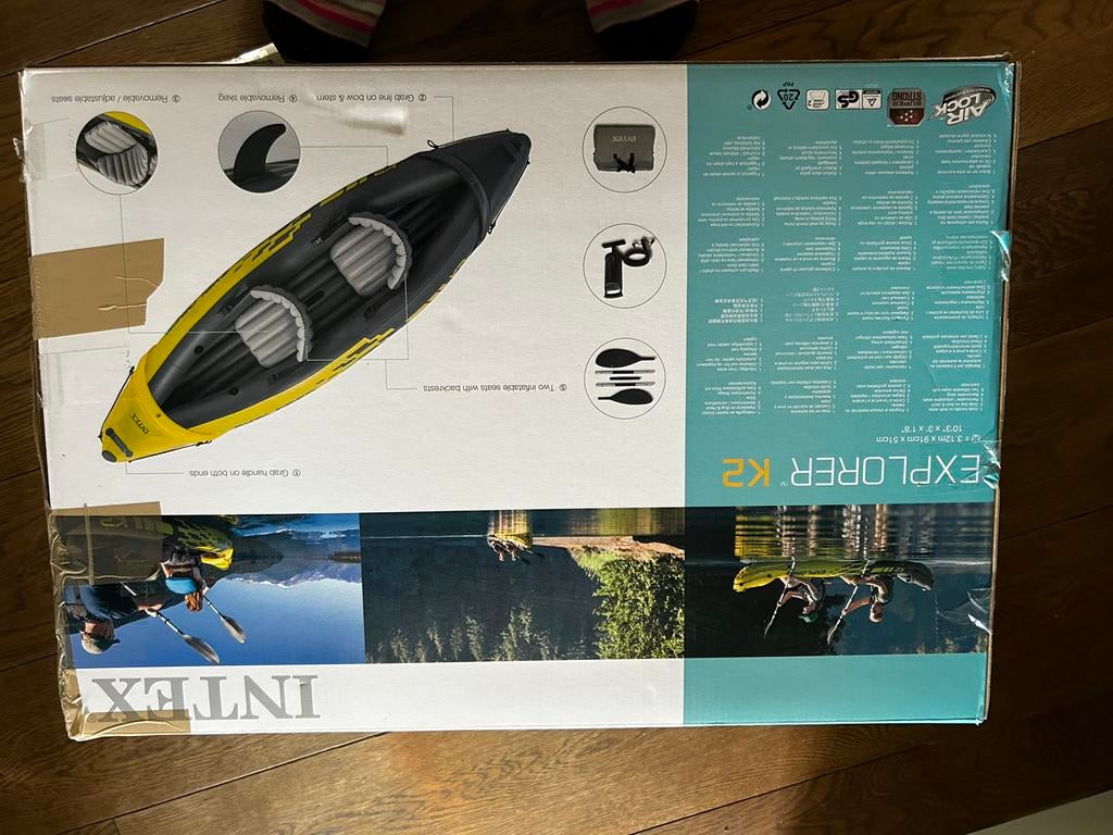Intex Explorer K2 Opblaasbare Kajak - 2-persoons, Ophalen of Verzenden, Opblaasbaar, Nieuw, 2-persoons