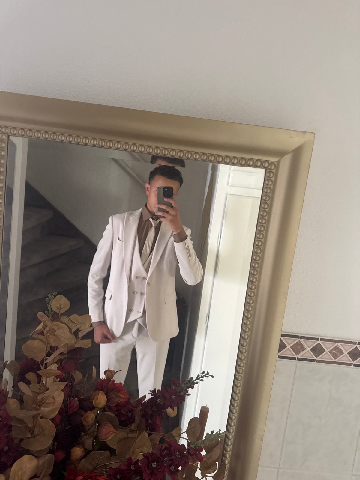Stijlvol 3-delig pak in beige/lichtbruin, Kleding | Heren, Kostuums en Colberts, Ophalen of Verzenden, Zo goed als nieuw, Overige maten