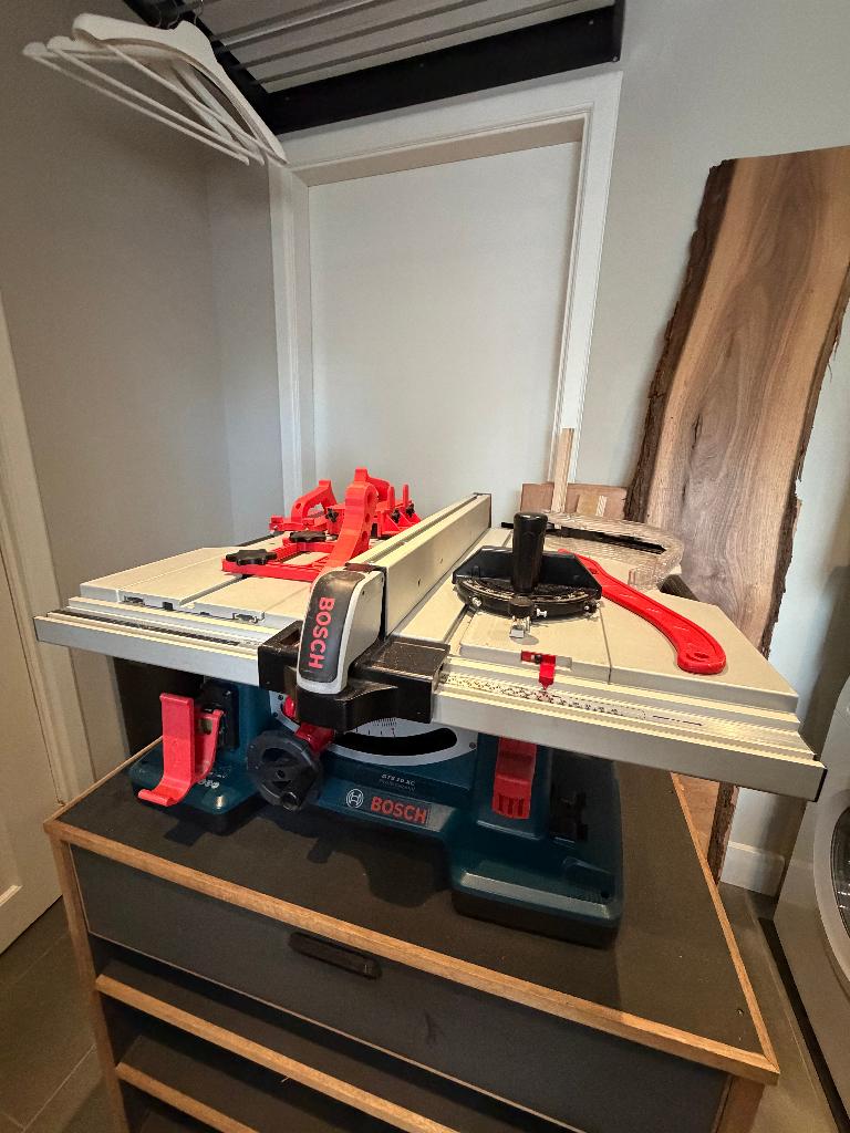 Bosch GTS 10 XC zaagtafel, verrijdbaar meubel en accessoires, Ophalen, 70 mm of meer, Overige typen, Zo goed als nieuw