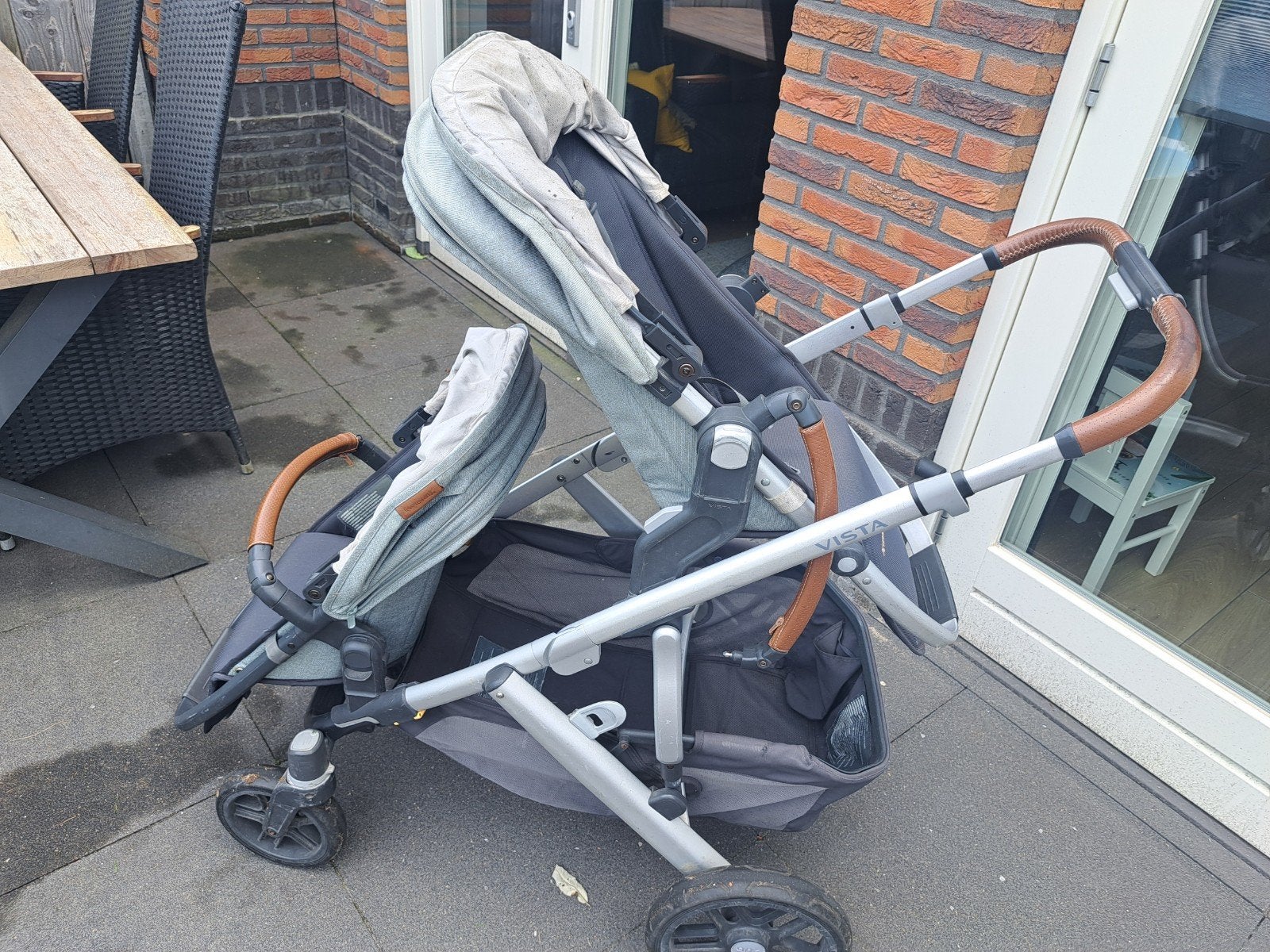 UPPAbaby Vista kinderwagen met duozit, Gebruikt, Verstelbare duwstang, Combiwagen, Ophalen