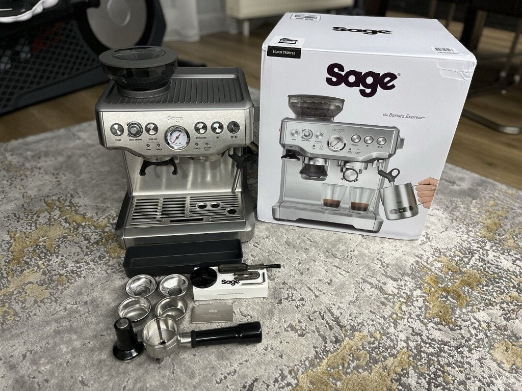 SAGE Barista Express BES875BSS, Espresso apparaat, Ophalen of Verzenden, Zo goed als nieuw, 2 tot 4 kopjes