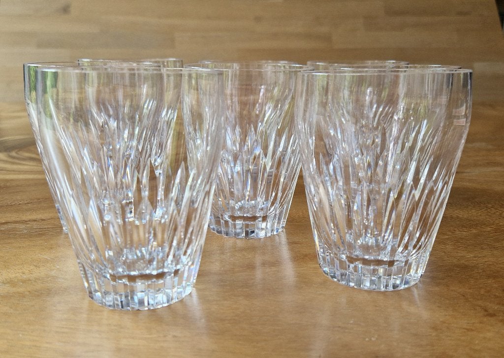 8 stuks vintage kristal glazen van Val Saint Lambert, Ophalen of Verzenden