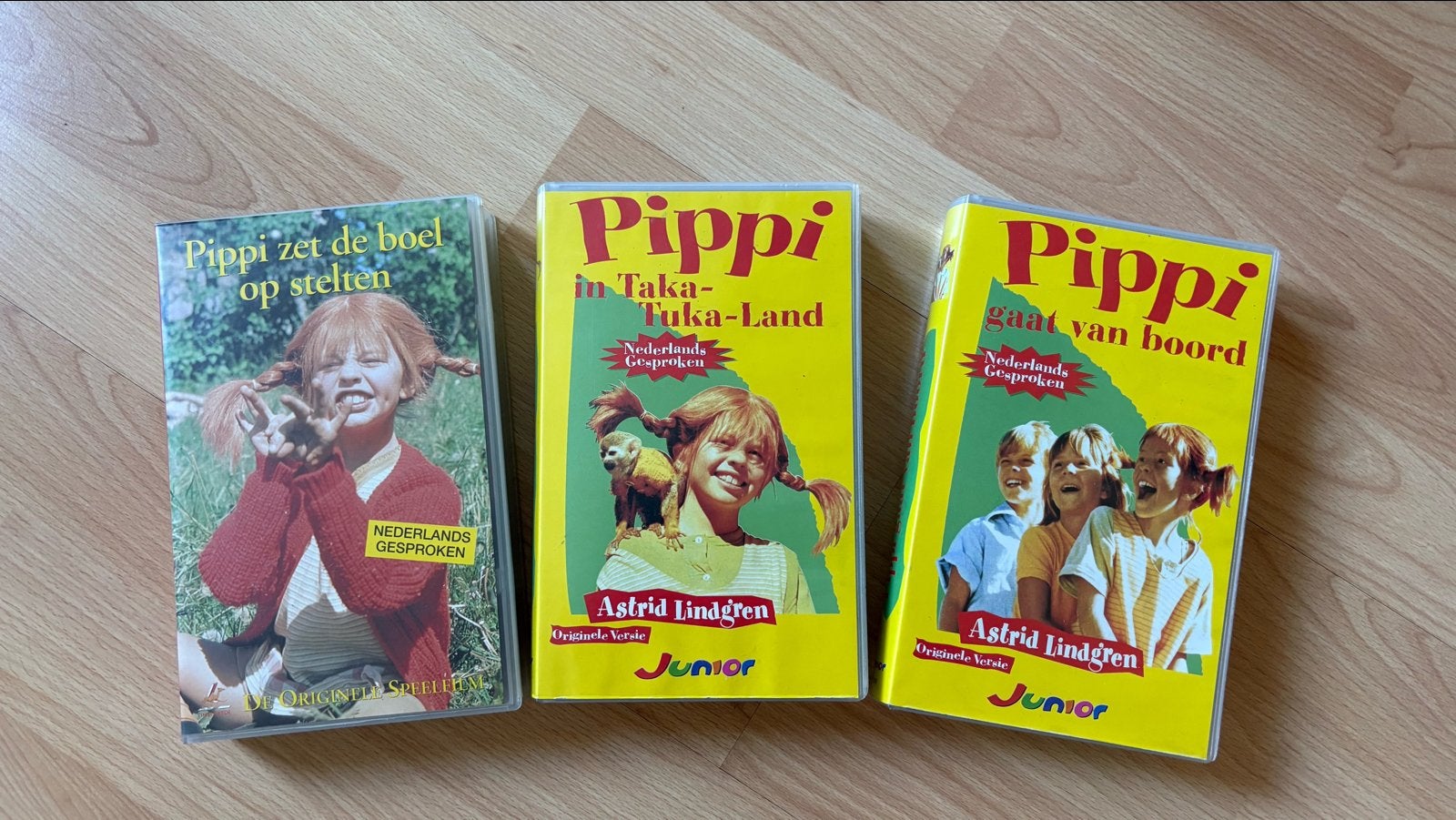 Pippi Langkous video's - 3 VHS banden, Gebruikt, Alle leeftijden, Familie, Film