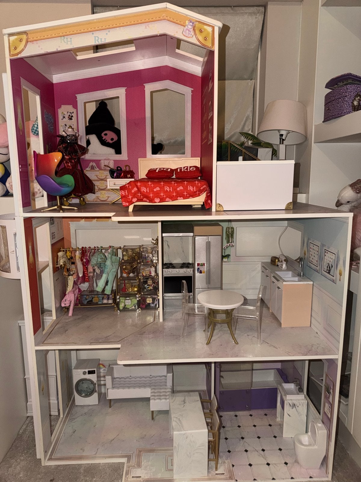 Rainbow High Poppenhuis, Bus, Auto & Kledingkast Set, Ophalen, Zo goed als nieuw, Poppenhuis
