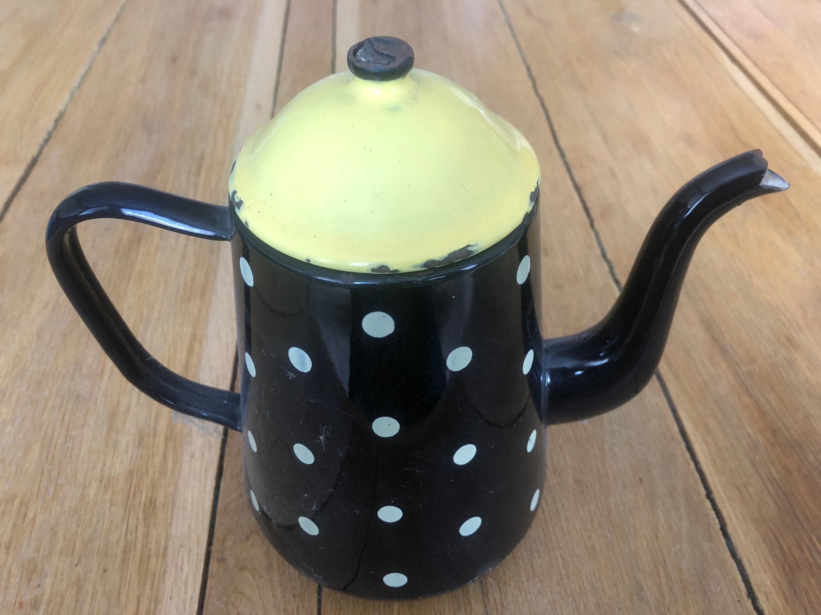 Emaille koffiepot, 10 cm diameter, 23 cm hoog, Ophalen of Verzenden