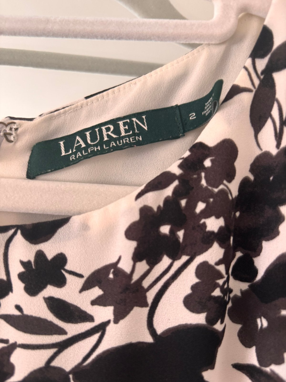 Lauren Ralph Lauren Floral Dress, black/white – Size 2 (US), Ophalen of Verzenden, Zo goed als nieuw, Zwart, Sneakers of Gympen