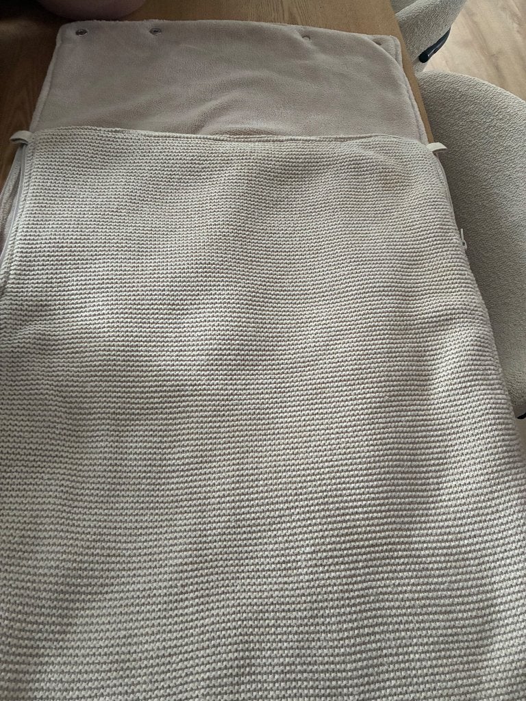 Jollein maxi-cosi deken/ voetenzak beige, Ophalen, Jollein, Zo goed als nieuw, Dubbele rits