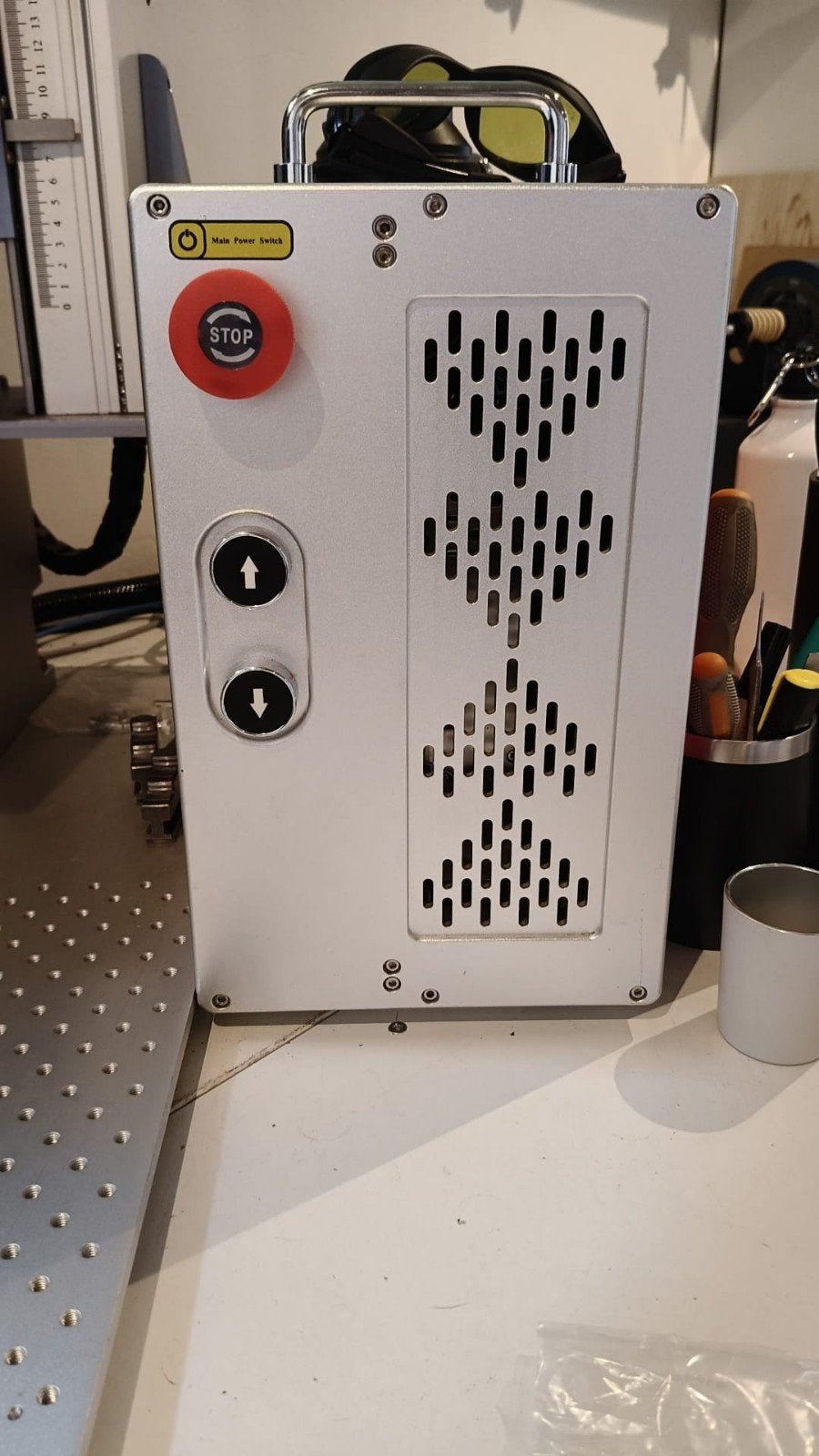 HT-5W Fiberlaser graveermachine met afzuiger en accessoires, Ophalen