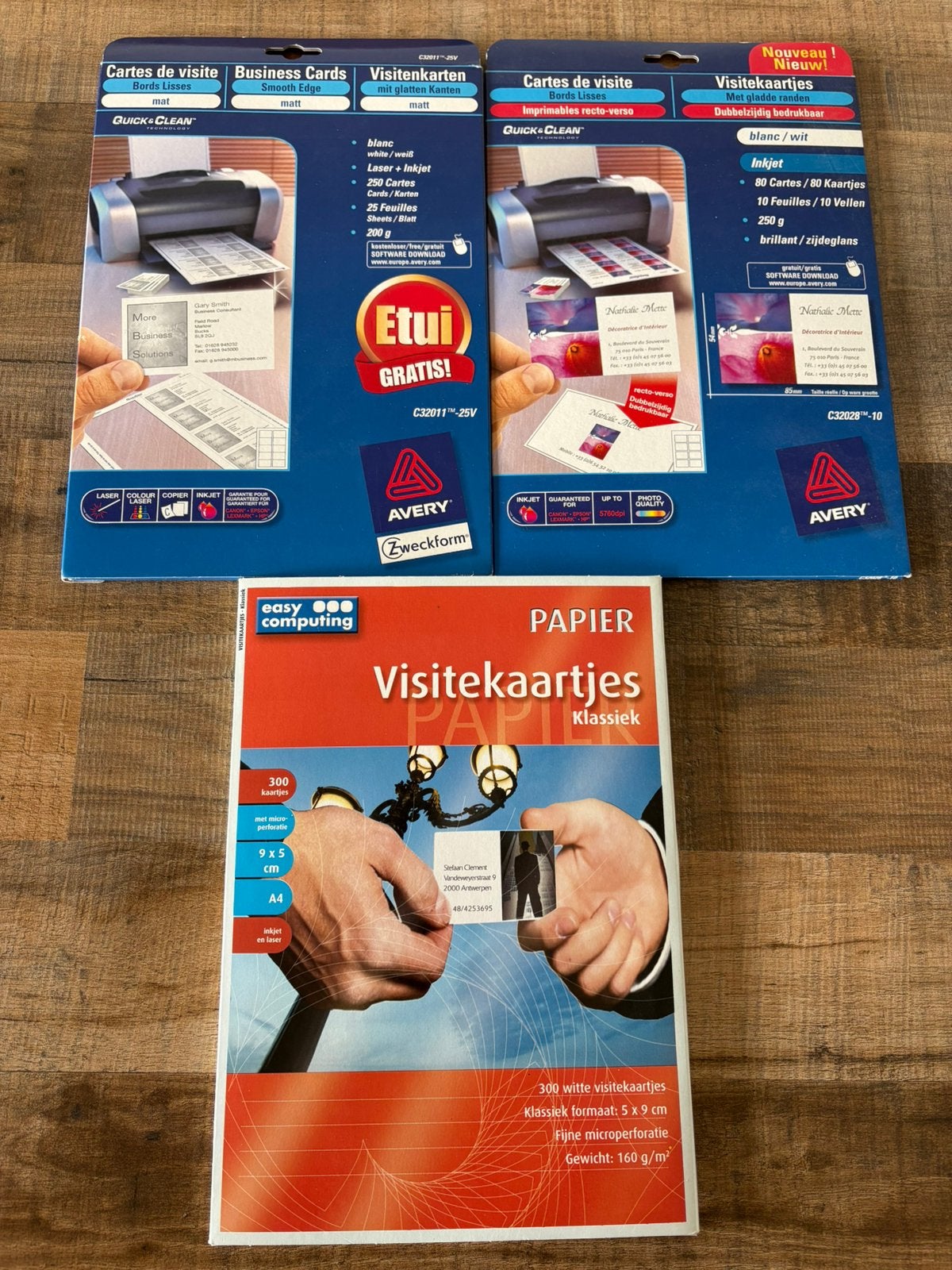 Drie pakken printpapier voor visitekaartjes, Ophalen of Verzenden, Zo goed als nieuw