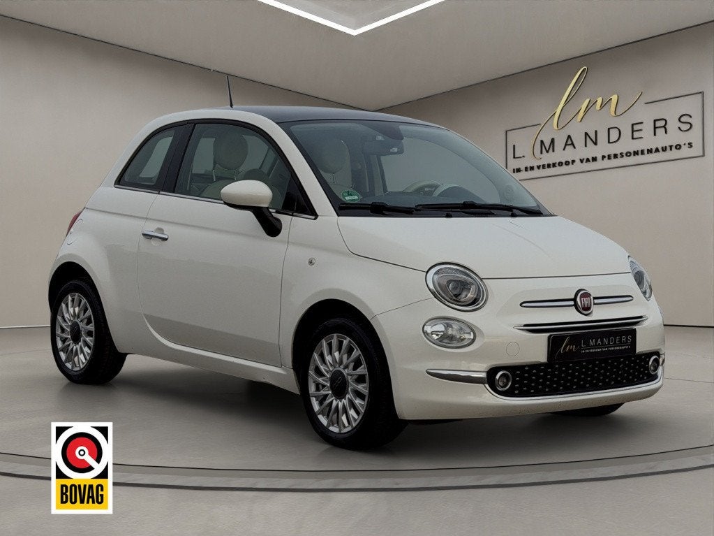 Fiat 500 1.2 Lounge 2019 WIT | Panoramadak | Display | PDC, Auto's, Fiat, Keurmerk '100% Onderhouden', Gebruikt, 4 cilinders, 4 stoelen