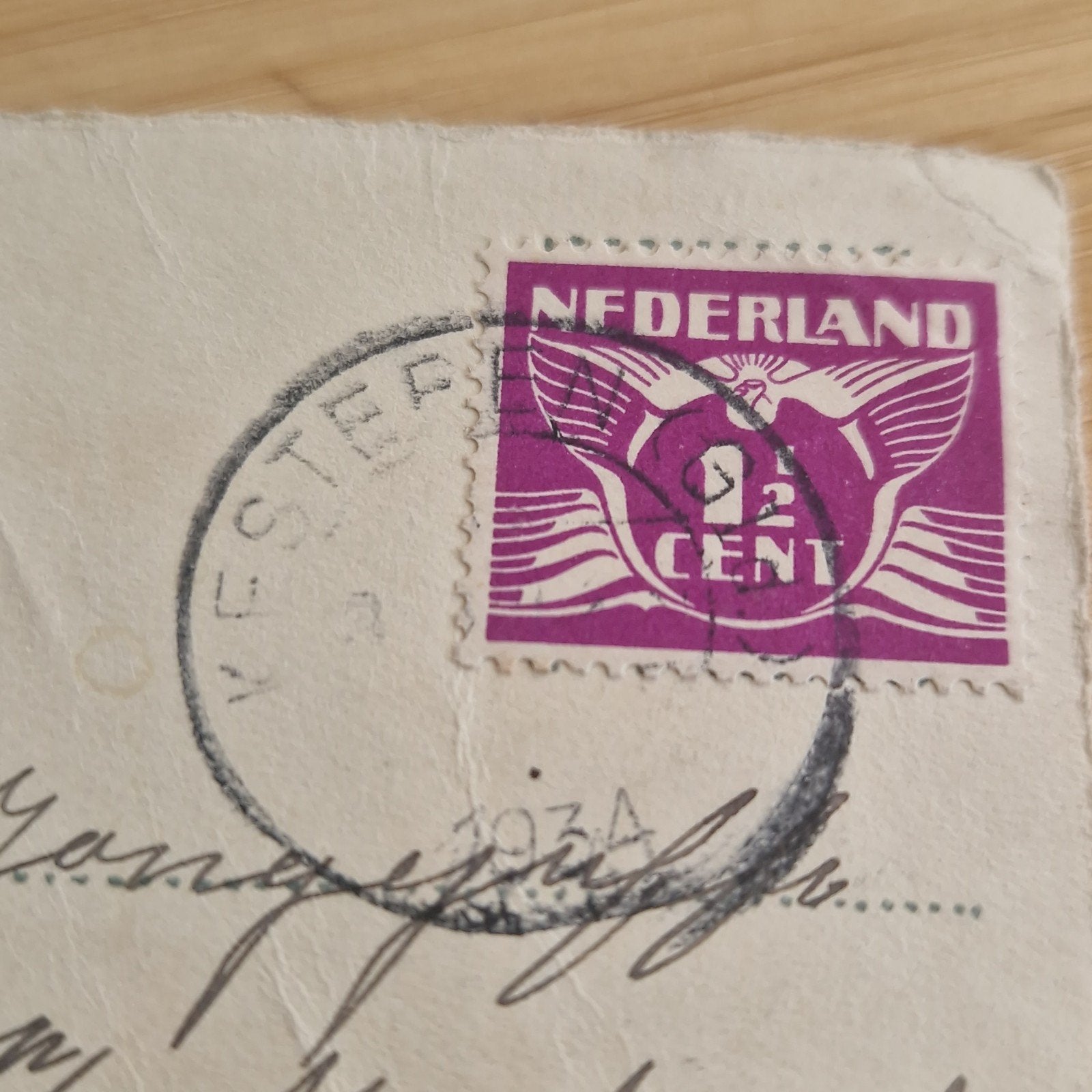 Ansichtkaart met poststempel Kesteren 1934, Verzamelen, Ophalen of Verzenden, 1920 tot 1940, Overijssel