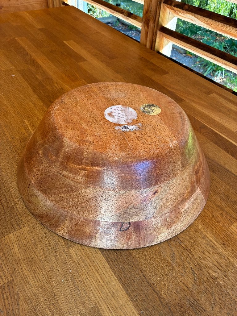 Handgemaakte Indiase houten decoratieschaal – Ø 41 cm, Ophalen, Handbeschilderd, Schaal, Rond