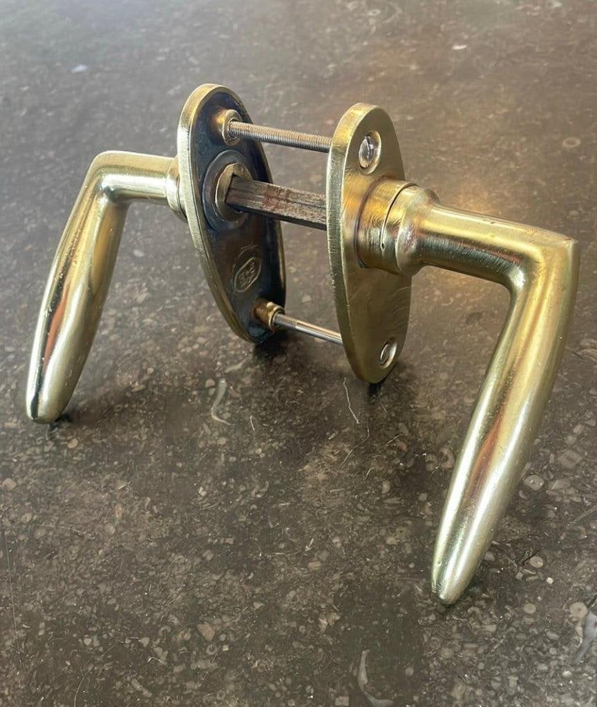 1x set Deurklink antiek Dudok messing 1920 1930 Deurkruk oud, Antiek en Kunst, Ophalen of Verzenden