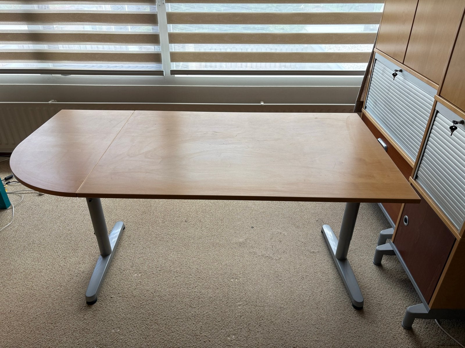 IKEA bureau Effektiv verstelbaar, 160x80x72 evt met ladeblok, Ophalen, Overige typen, 160 cm, Hout