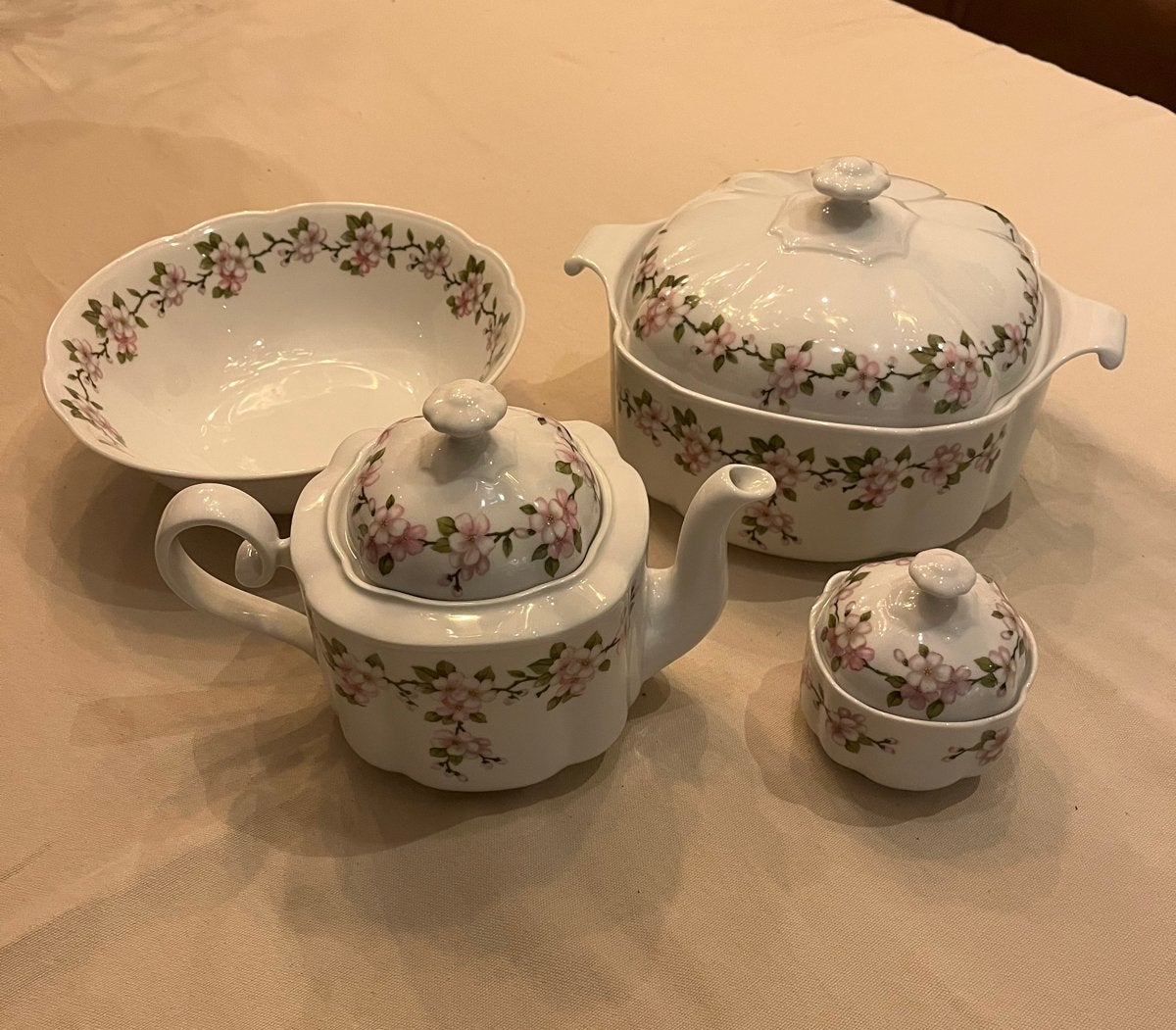 Vintage Seltmann Weiden servies roze bloesem, 4-delig, Antiek en Kunst, Ophalen of Verzenden