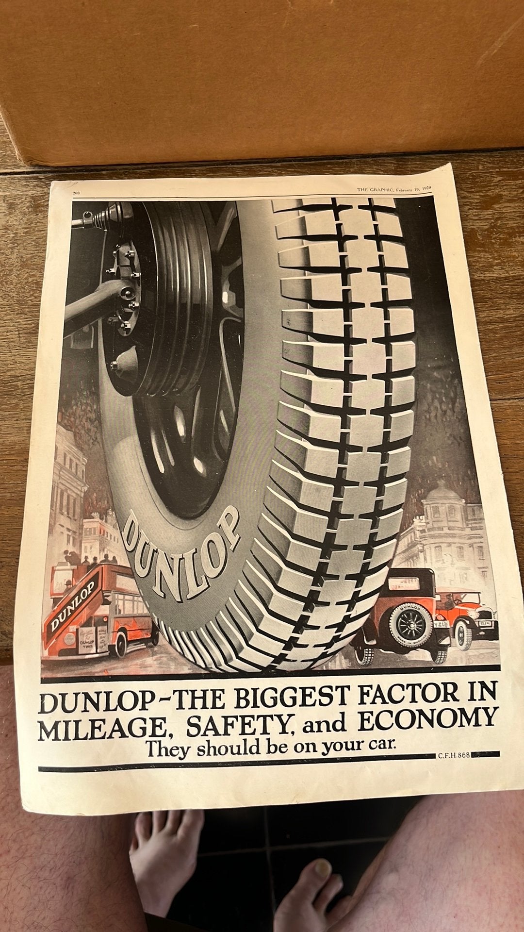 Mooie oude Dunlop Reclame uit The Graphic February 18 1928, Ophalen of Verzenden, Gebruikt, Overige typen