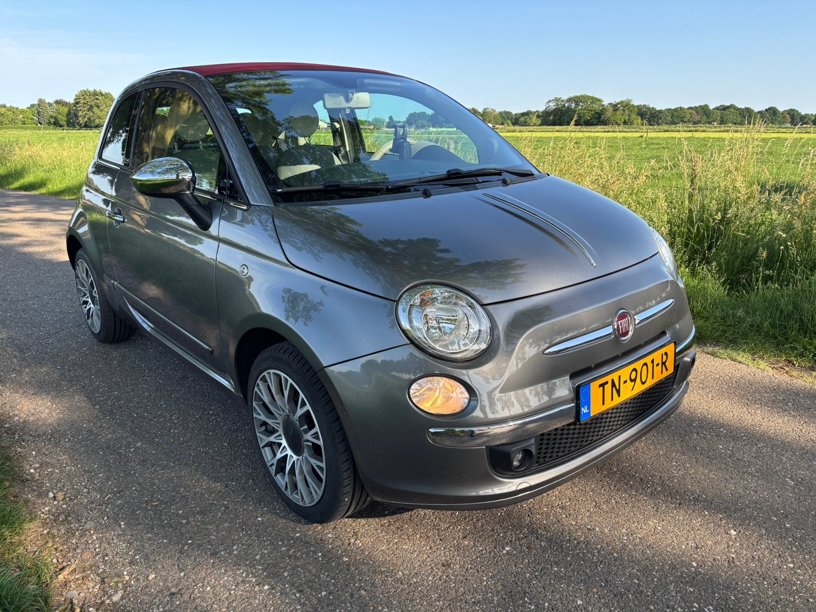 Fiat 500C 1.2 Lounge Cabriolet 2013, Voorwielaandrijving, 4 cilinders, Leder en Stof, Handgeschakeld
