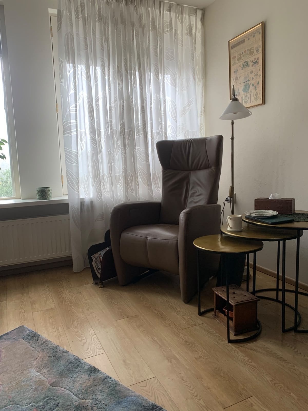 Prominent Harris Relax / Sta-op-stoel donkerbruin leer, Ophalen, Gebruikt, Minder dan 75 cm, Leer